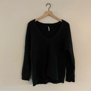 Free People Black V Neck Sweater